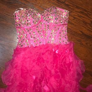 Crystal bustier prom dress